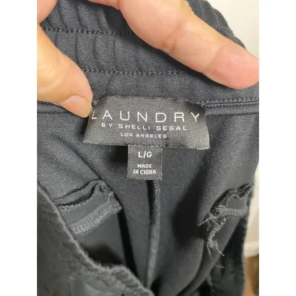 Laundry by Shelli Segal Black Ponte Knit Elastic Waist Pants Size Large - Picture 4 of 10